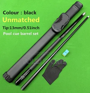 Original Fiber Black Snooker Stick and Bag and Chalk and Grove