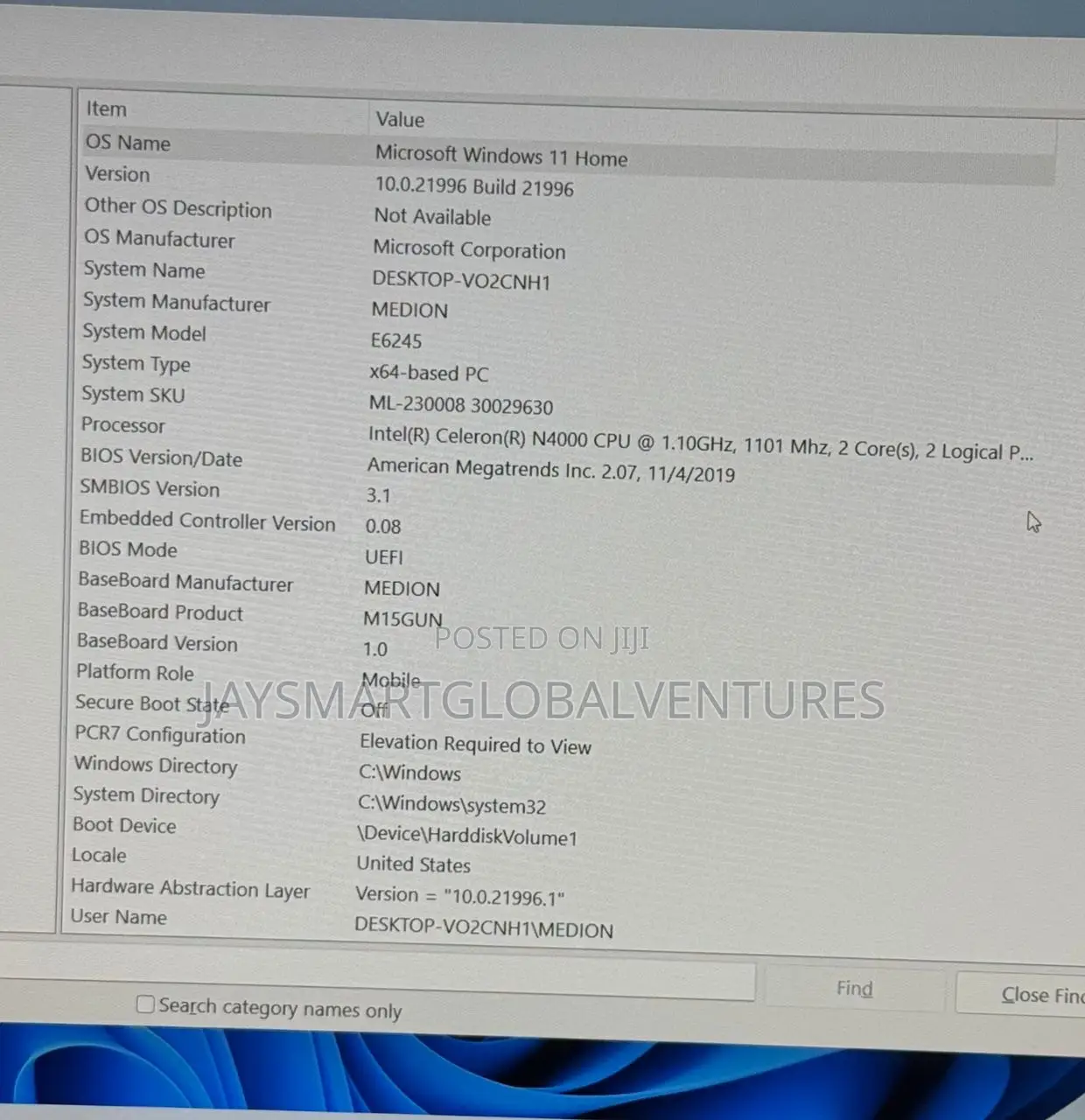 Laptop Medion 8GB Intel SSD 256GB