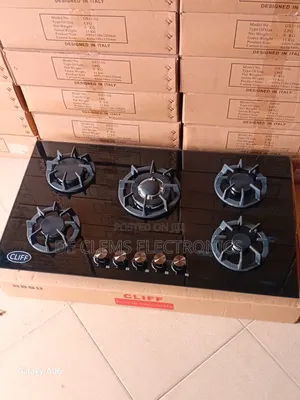 5Burner Inbuilt All Gas Cooker Glass