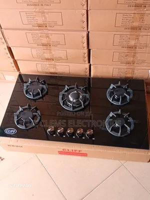 5Burner Inbuilt All Gas Cooker Glass