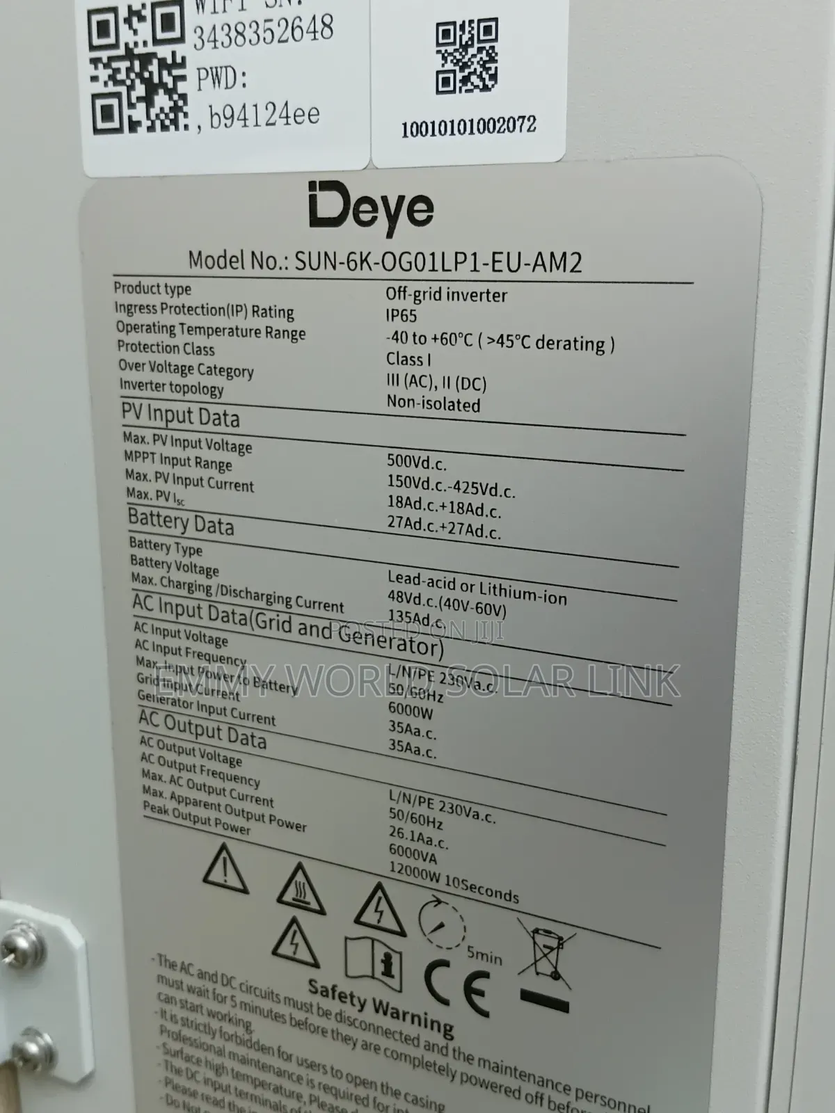 Solar Inverter 6kva Deye
