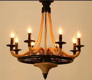 Loft Retro Hemp Rope Chandelier Nostalgic American Industrial Pendant
