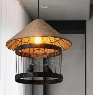 Retro Industrial Bird Light Hemp Rope Chandelier Clothing Store