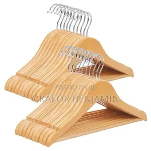 10 Pieces Solid Wooden Clothes Hanger
