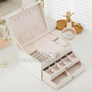 Quality Three Layer Multifunctional Leather Jewellery Box