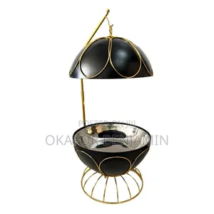 8L Luxury Round Black Gold White Hanging Chaffing Dish