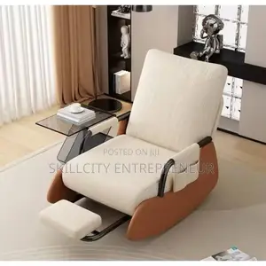 Modern Rocking Recliner Chair With an Upholstered Plush Seating Glider