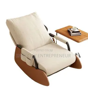 Modern Rocking Recliner Chair With an Upholstered Plush Seating Glider