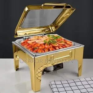Quality Luxury Stainless Steel Gold Chaffing Dish Square