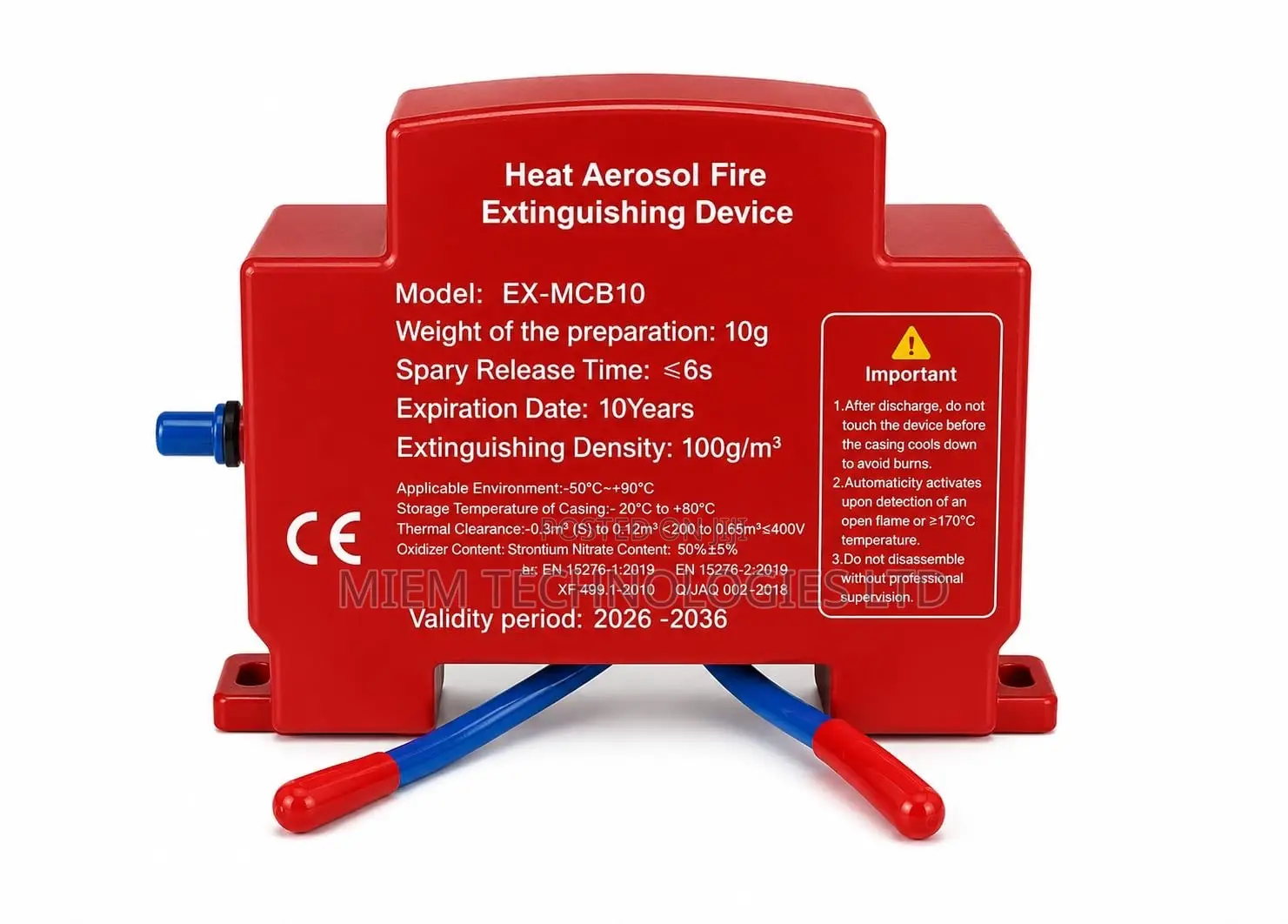 Hot Aerosol Fire Extinguisher