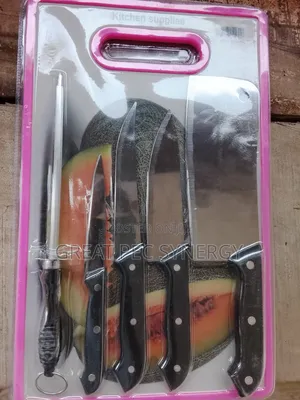 Chopping Board Set With Knives and Knife Sharpener