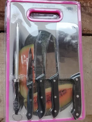 Chopping Board Set With Knives and Knife Sharpener
