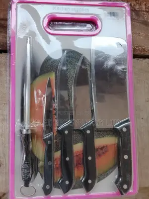 Chopping Board Set With Knives and Knife Sharpener