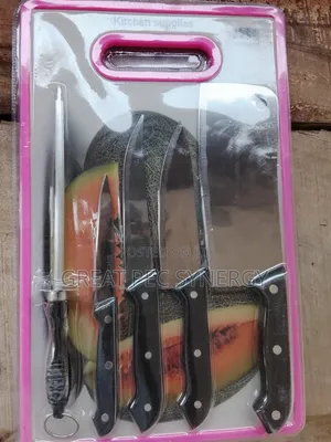 Chopping Board Set With Knives and Knife Sharpener