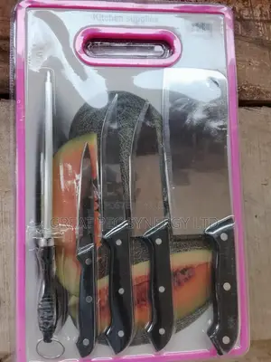 Chopping Board Set With Knives and Knife Sharpener
