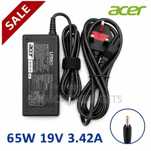 Acer Tiny Pin Laptop Charger 65W 19V 3.40A – 3.0mm X 1.1mm + Power Cab