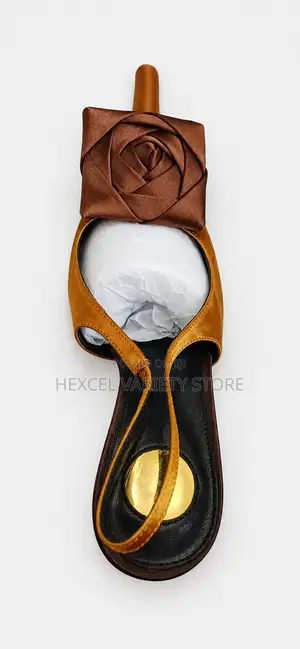 Elegant Ladies Gold & Brown Floral Stiletto Heel Sandals