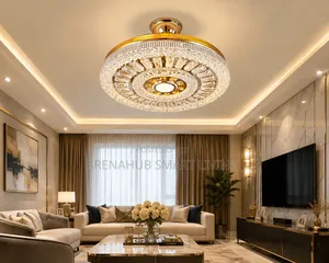 Nordic Luxury Crystal Bedroom LED Chrome Ceiling Lamp Simple