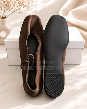 Stylish Ladies Brown Suede Lace-Up Ballet Flats