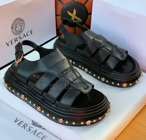 Versace Quality Luxury Men Genuine Leather Sandals