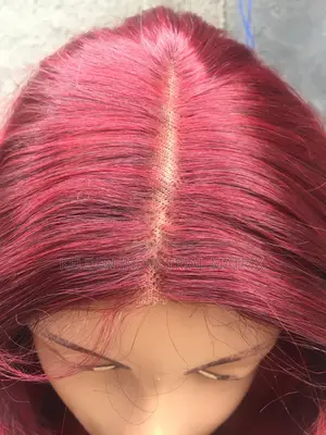 20 Inches Burgundy Wig With Closure