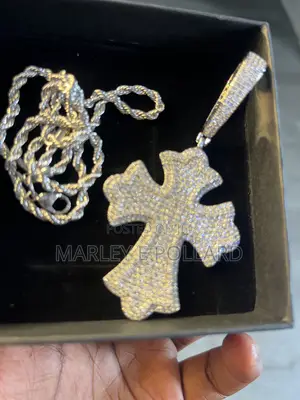 Aaa+ Cubic Zirconia Spade Cross Rope Pendant Necklace