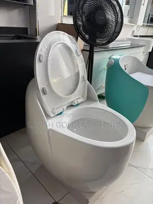 White One-Piece Egg Shaped Toilet Seat