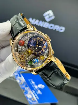 Hanboro Luxury Genuine Leather Men Wristwatch – Stylish, Durable &