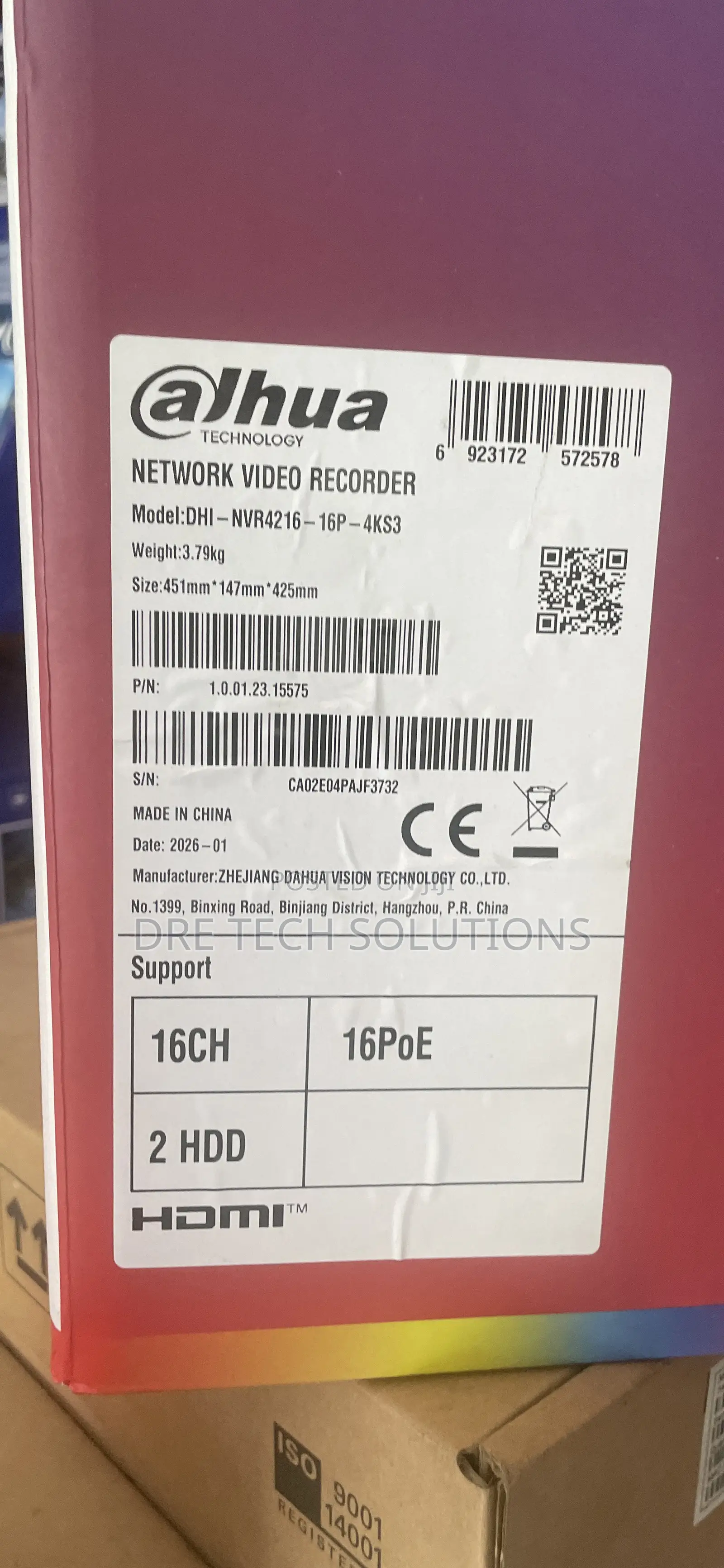 Dahua 16ch NvR With Poe