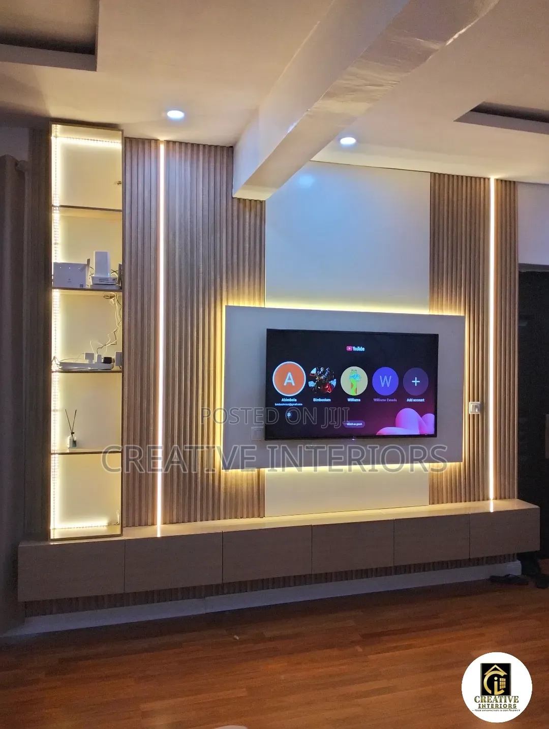 Fluted Panel/Board TV Media Console