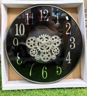 Black Decorative Gear  Wall Clock