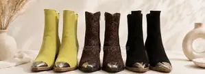 Luxury Ladies Ankle Boots With Metal Toe – 3 Colours
