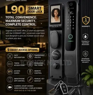 Smart 3D Face L90 Automatic Smart Door Lock Camera Security Biometric