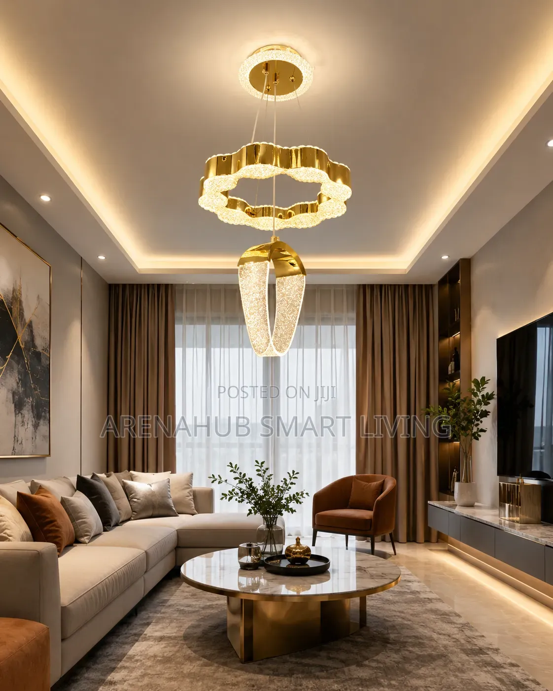 Light Luxury Led Crystal Ceiling Chandelier for Home Decoration Dining
