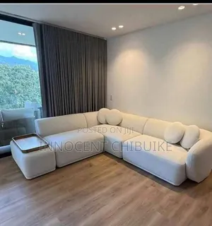 High Quality Luxury L Shape Sofa With Wine Side Table