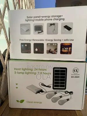 Brand New Solar Lighting & Emergency Power Kit With 3 Bulbs