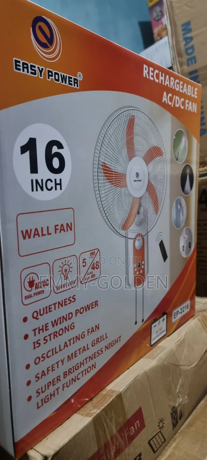 Easy Power Rechargeable Wall Fan