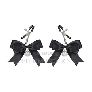 Bow Nipple Clamps Clips, Non Piercing Nipple Rings, Adjustable-2Pair