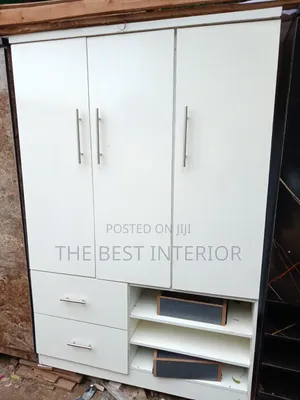 Premium Off-White & Brown Wardrobe – Strong, Stylish & Spacious