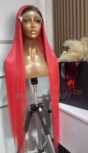 38inches Customized Black and Pink Bone Straight