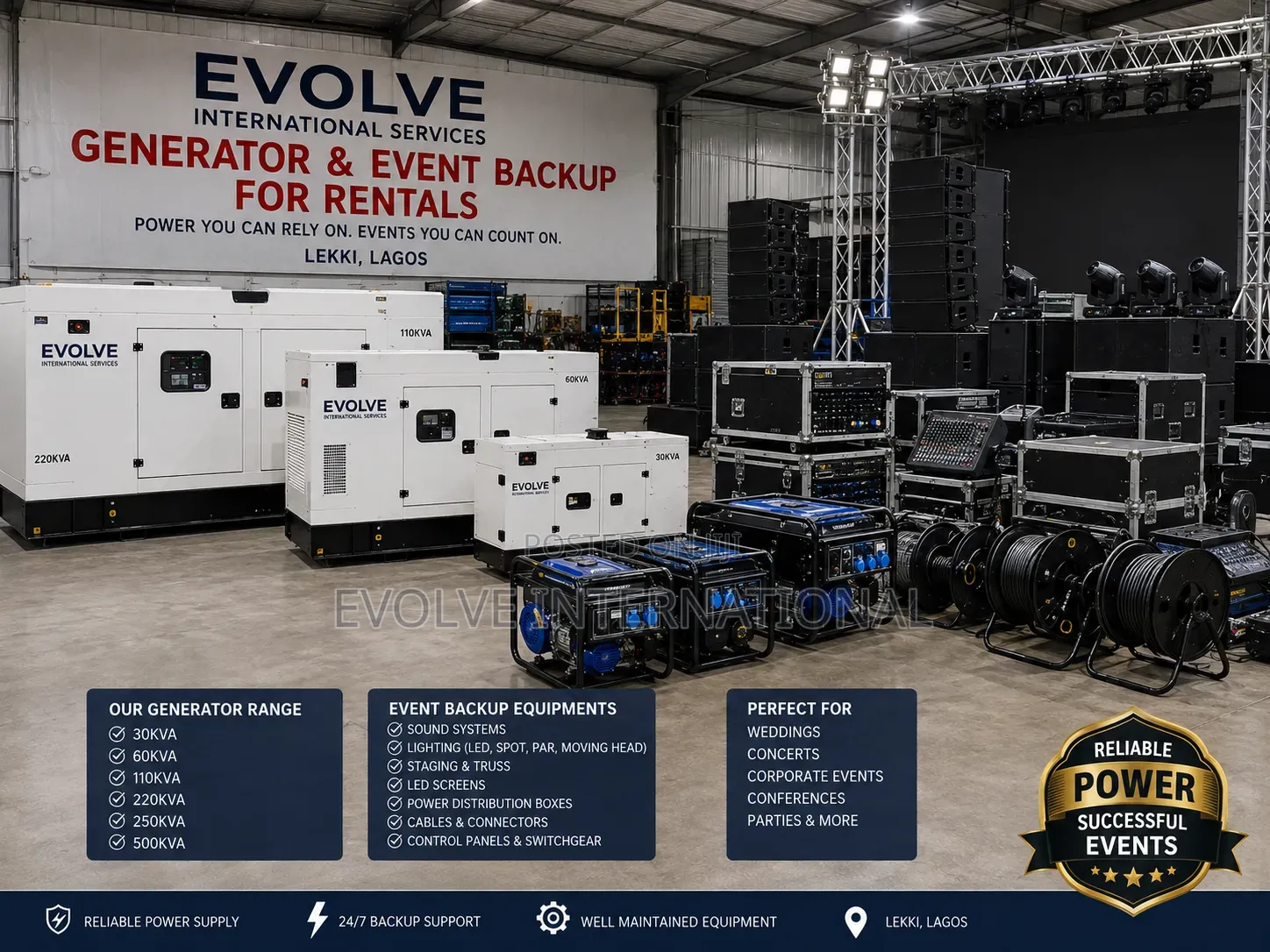 Rent Event Power Back Backup Generator A