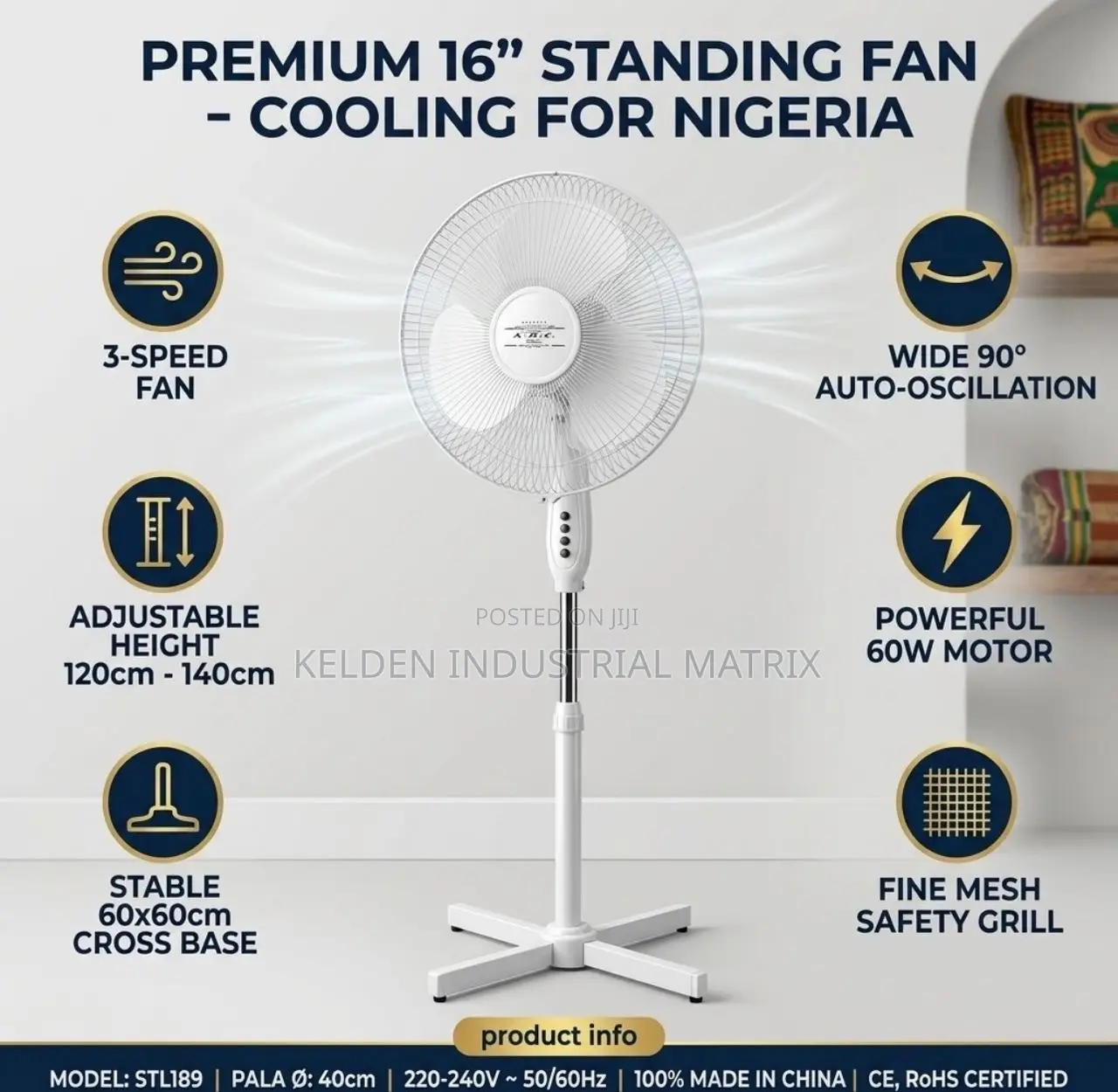 Premium 16” Standing Fan