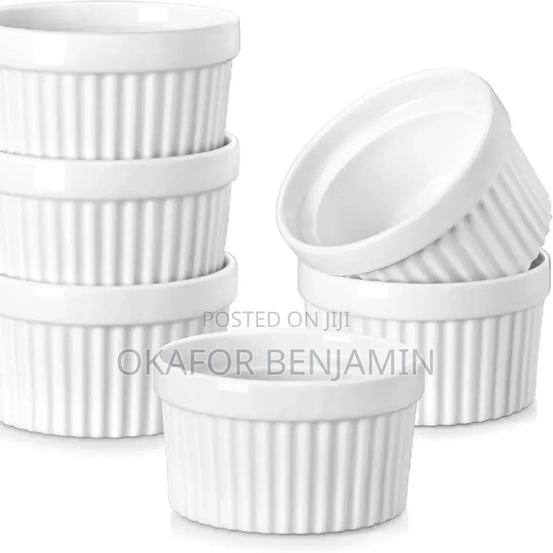 Quality Ceramic White Dessert, Sauce,& Ramekins Bowlo