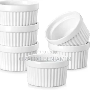 Quality Ceramic White Dessert, Sauce,& Ramekins Bowlo