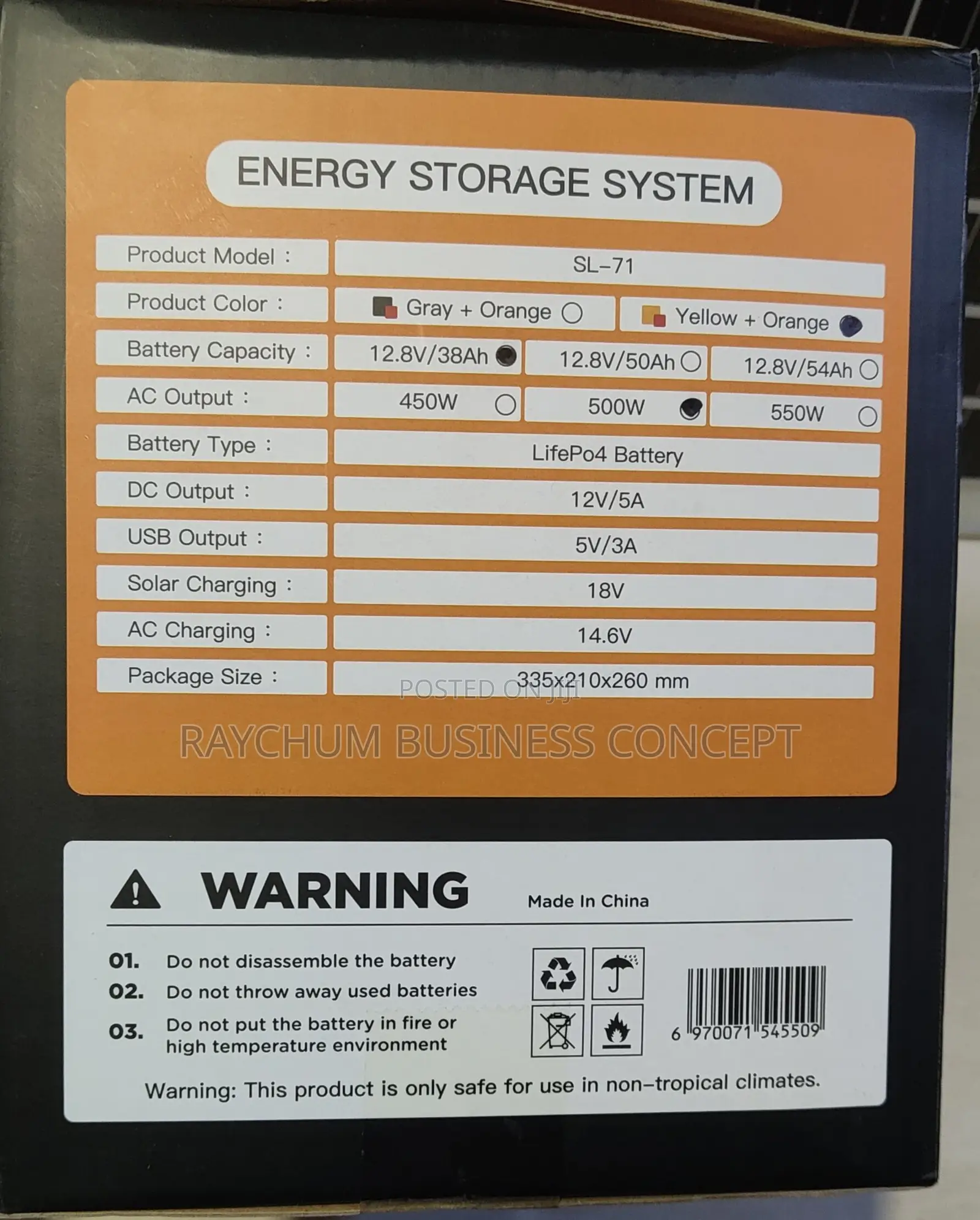 500w Energy Storage System Plus 100w Panel