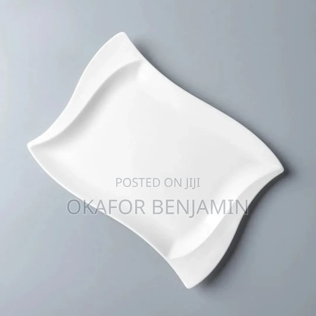 Quality Ceramic Luxury Rectangle 10inchs Dinner Plate 30pcs