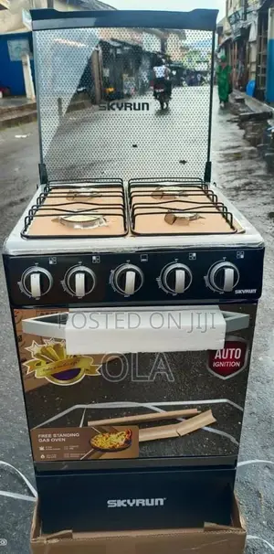 Skyrun 4-Burner Standing Gas Cooker With Gas Oven, No Auto Ignition