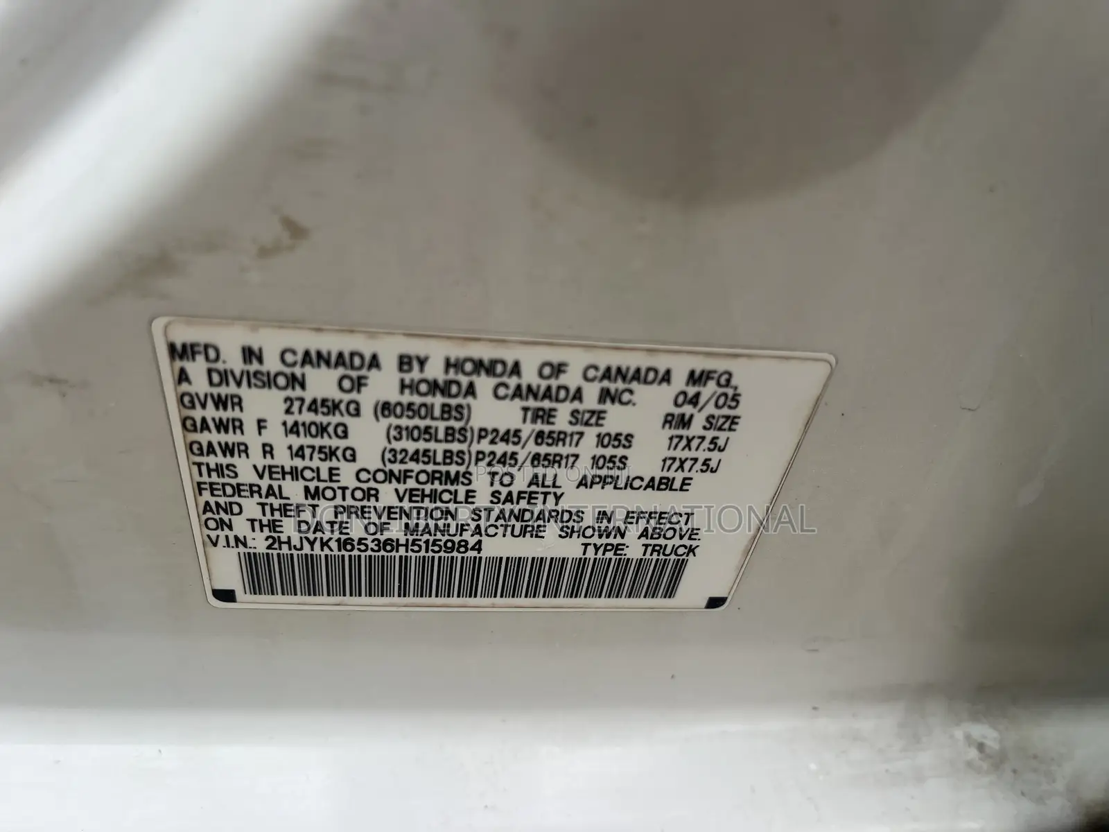 Honda Ridgeline 2006 White