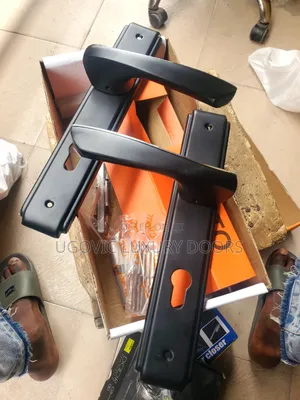Black Lever Door Handle Set