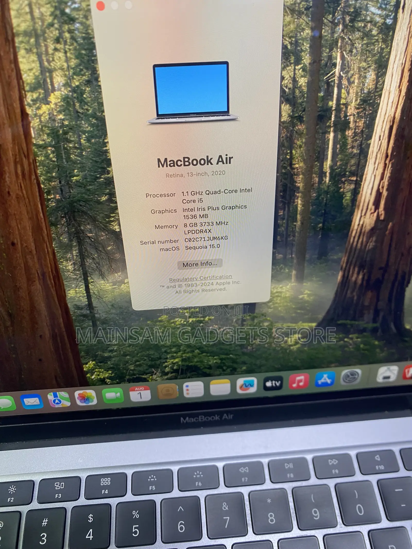Laptop Apple MacBook Air 2020 8GB Intel Core i5 SSD 512GB